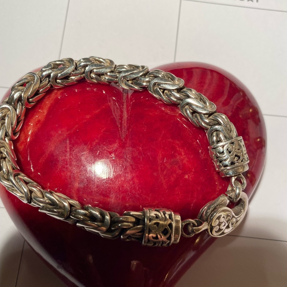 Silver bracelet 925 pure authentic handmade in Bali. 7.5”8mm wide. Perfect - Picture 12 of 15